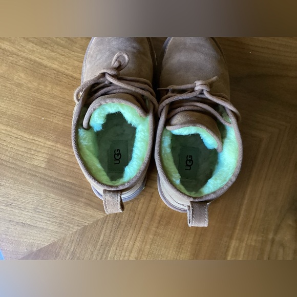 ‼️BF SALE‼️UGG Neumal Chestnut Brown Boots with Lime Green Bottoms - Picture 5 of 10